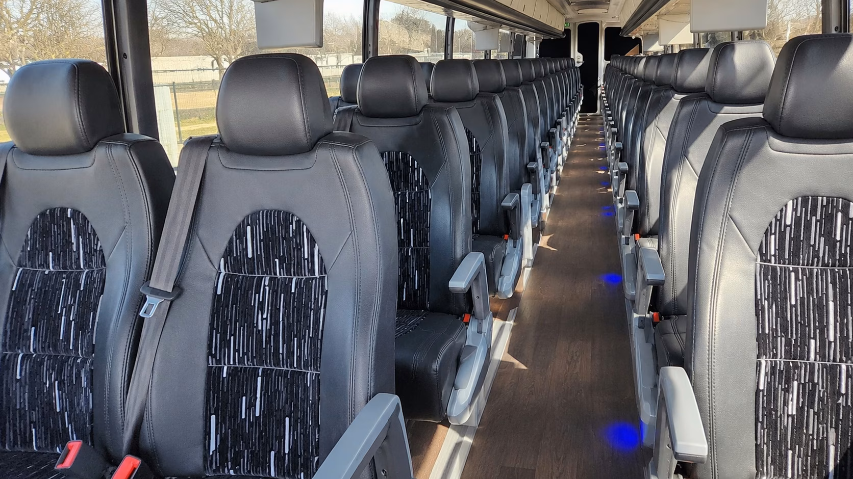 56 passenger charter bus inside